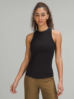 EUC Lululemon Women's Hold Tight Ribbed Tank Top Black Size 0/2